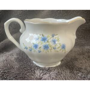 Vintage Janolina Creamer made in Poland Blue Flowers